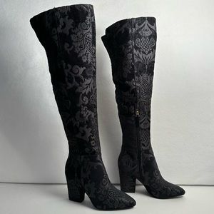 Nine West Siventa Brocade Over-The-Knee black Boots size 7.5